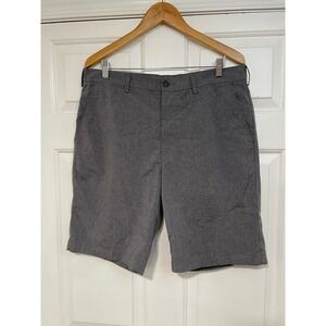 PGA Tour Golf Shorts Flat Front Gray Moisture Wicking Quick Dry Mens 36x10